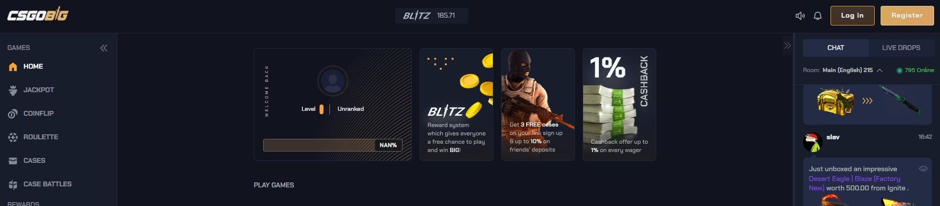 CSGOBigのルーレットゲーム