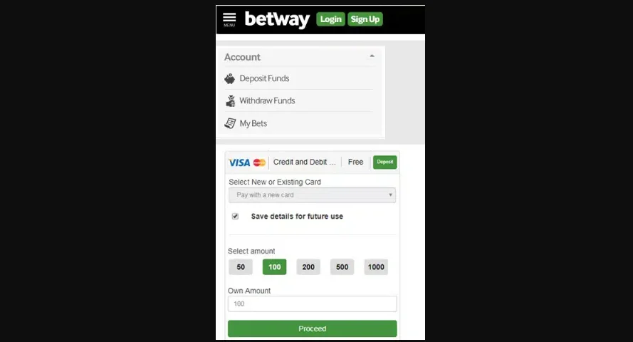 Betway deposit