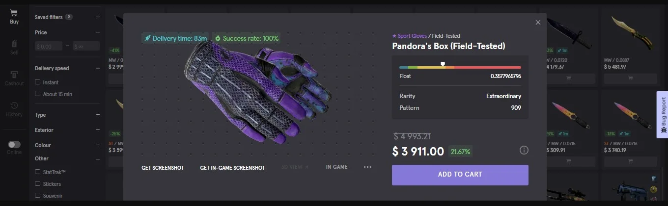 skin gloves with CS.Money Promo Code