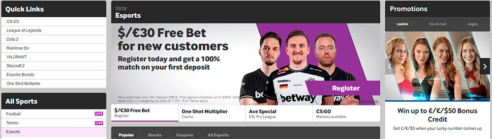 promotions with Betway promo code