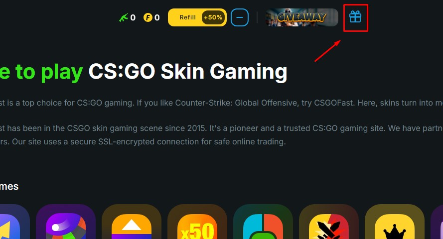 present icon on csgofast