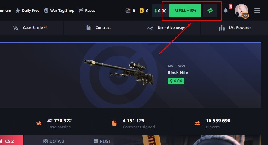 Click on 
