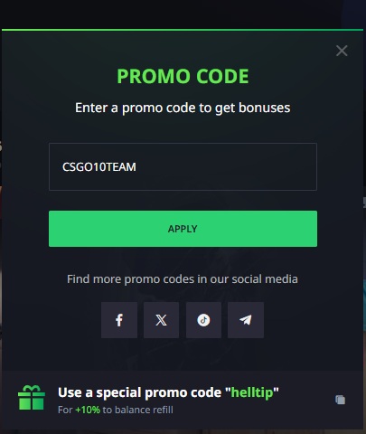 Enter the Promo Code