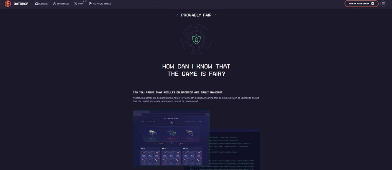 DatDrop Provably Fair