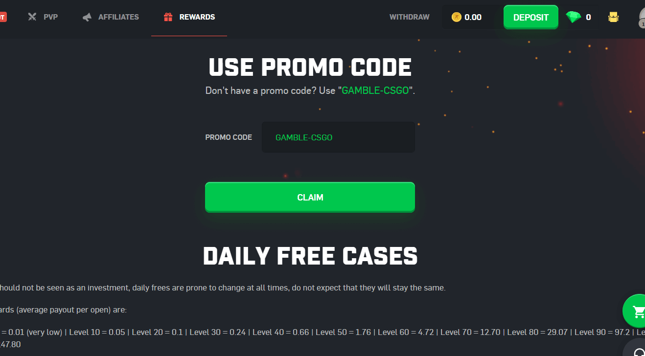 csgoroll use promo code