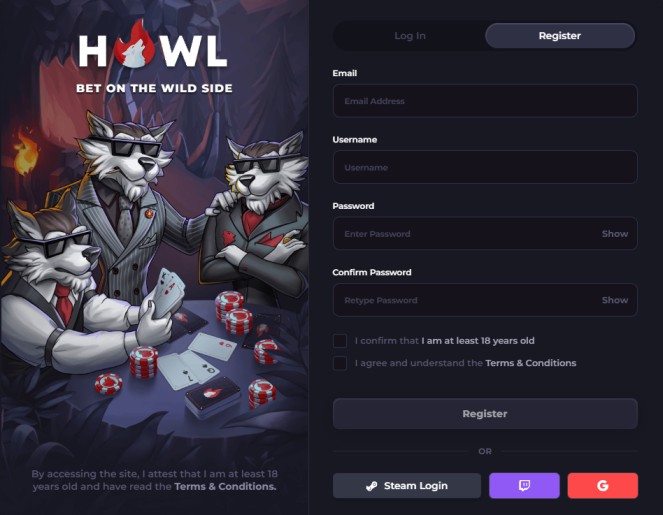 HowlGG How to Redeem step 2