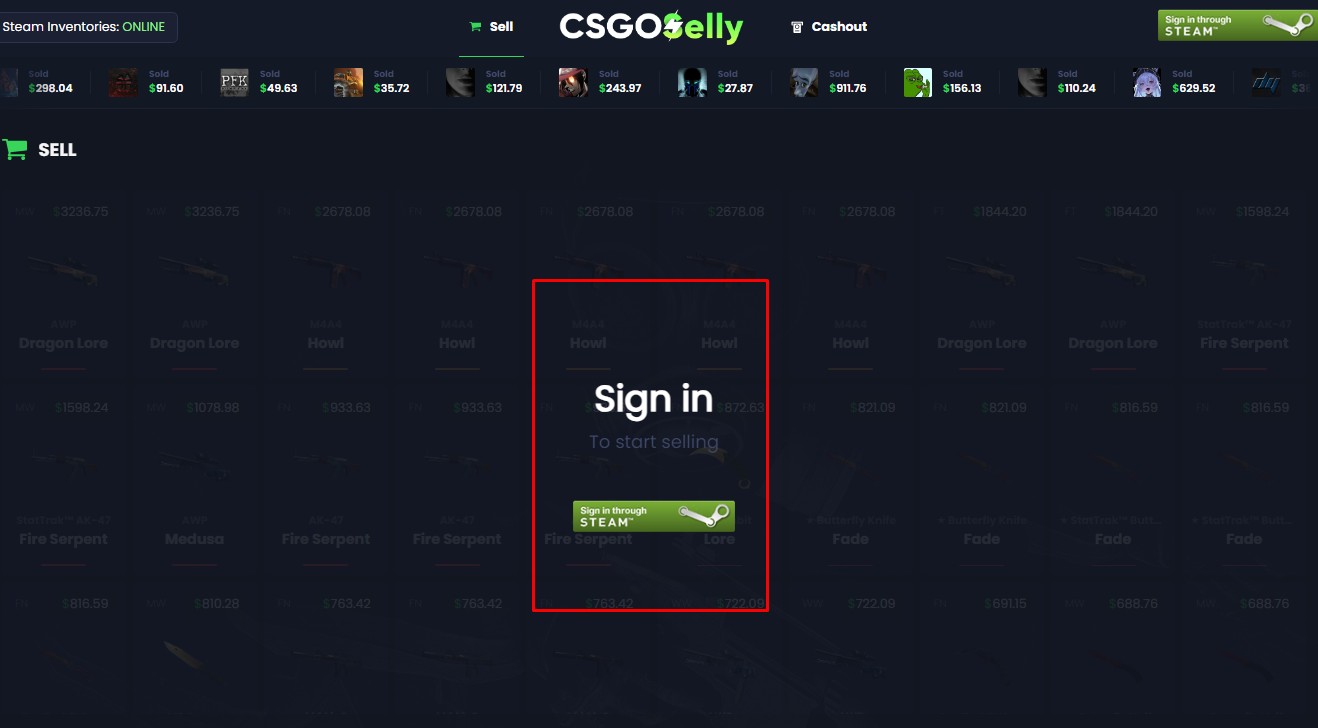 csgoselly main page