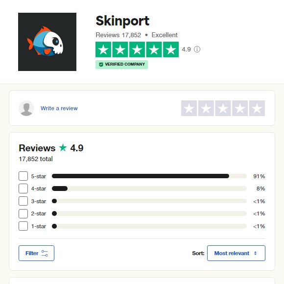 Skinport trustpilot