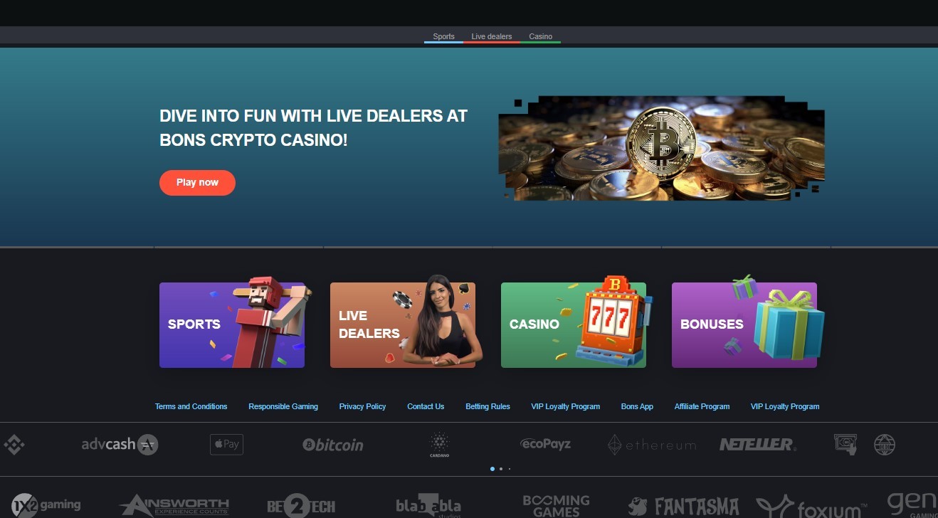 Bons Casino website