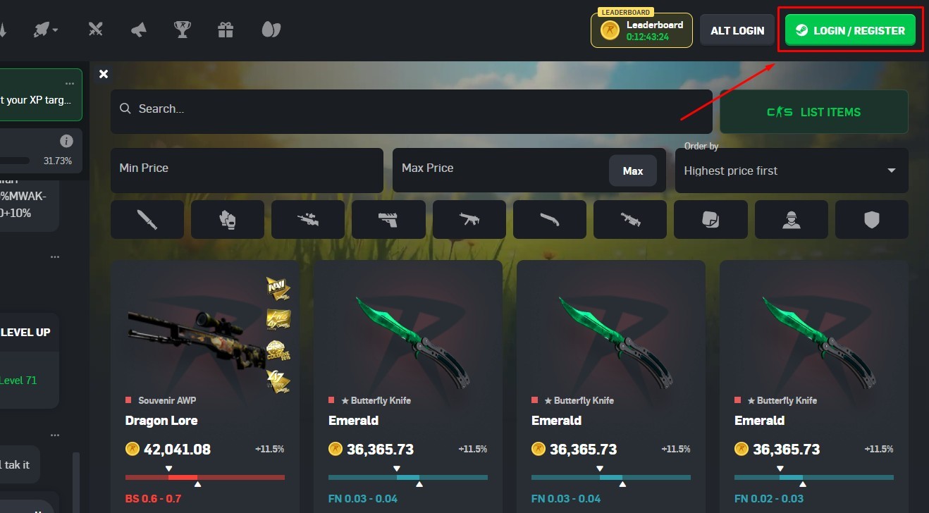 CSGORoll site