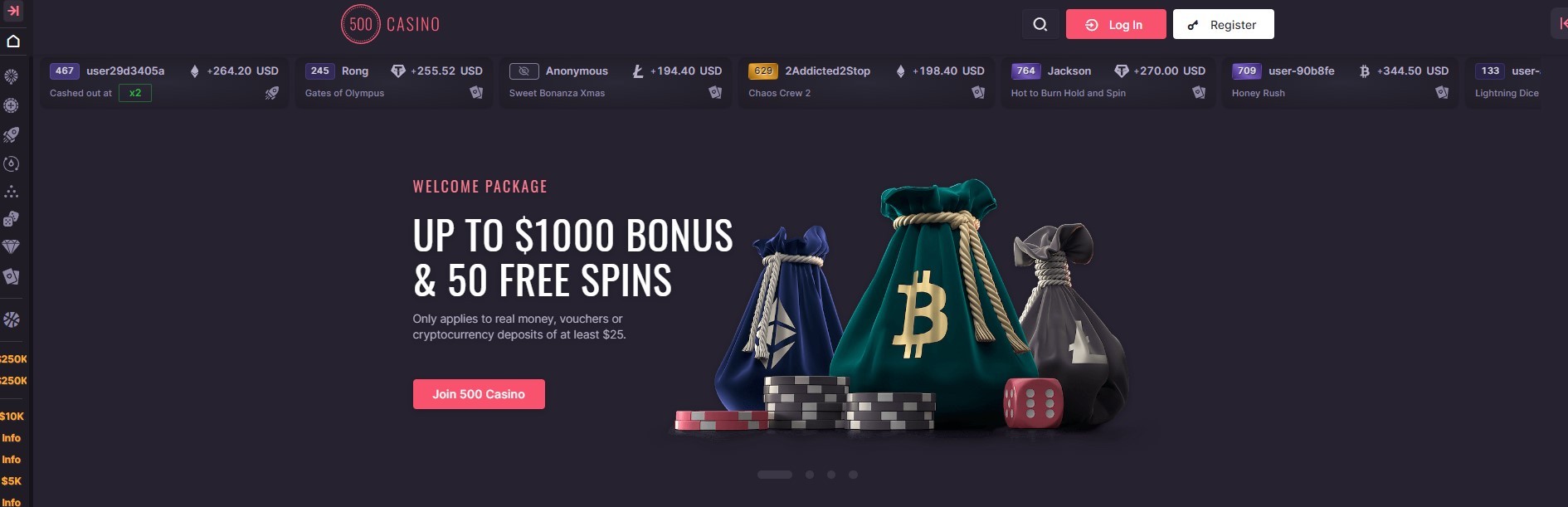 500 casino bonus