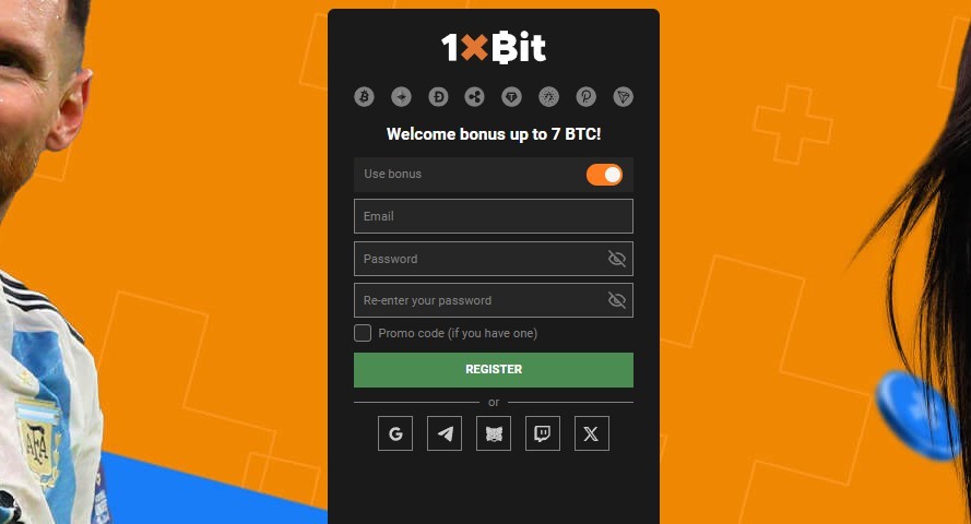 Create an account on 1xbit