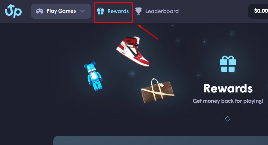 Rewards section on upgrader.com