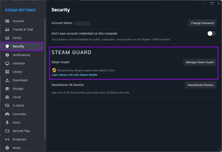 Two-Factor Authentication Steam