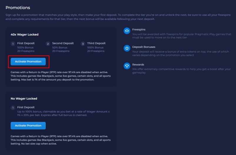 RainBet Promo Code Registration
