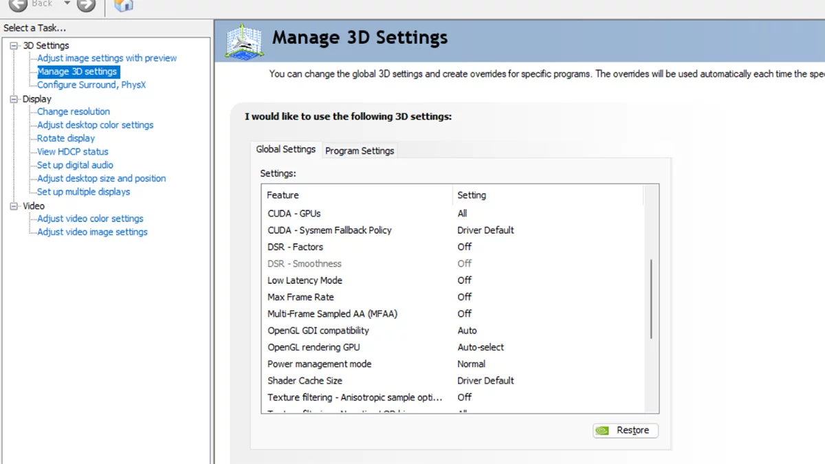 NVIDIA/AMD Control Panel