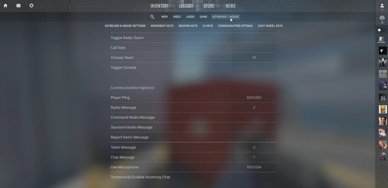 CS2 Voice Chat push-to-talk key